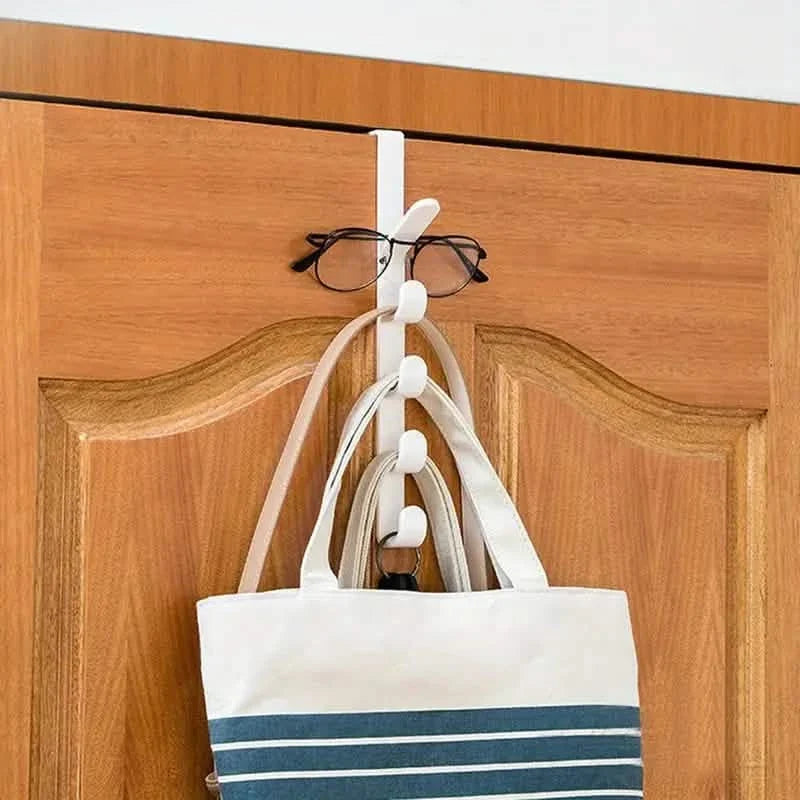 4-Hook Over-the-Door Adjustable Clothing & Bag Organizer