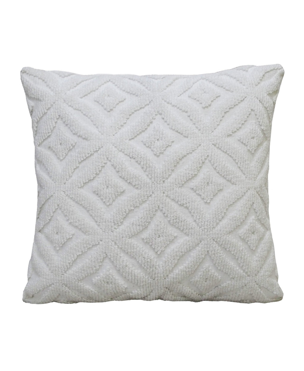 Vibhsa White Indoor Outdoor Ogee Decorative Pillow 18"x18"