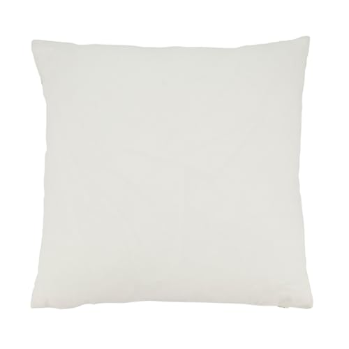 Fennco Styles Stitched Stripe Decorative Cotton Throw Pillow Cover 18" W x 18" L - Ivory Woven Modern Square Cushion Case for Home, Couch, Bedroom, Living Room and Office Décor
