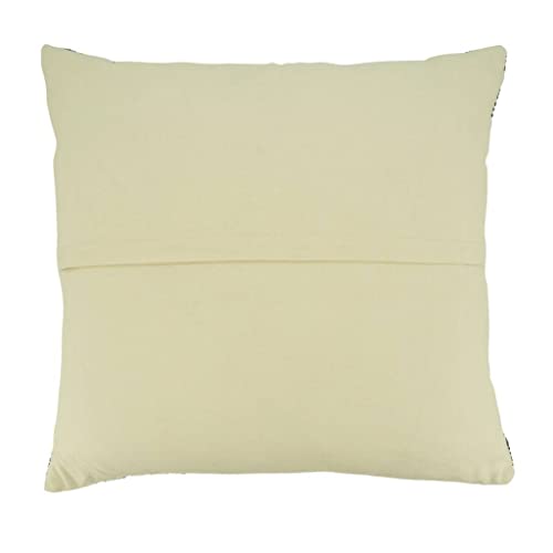 Fennco Styles Striped Design Cotton Decorative Throw Pillow 20" W x 20" L - Black & White Textured Cushion for Home, Couch, Bedroom, Living Room and Office Décor