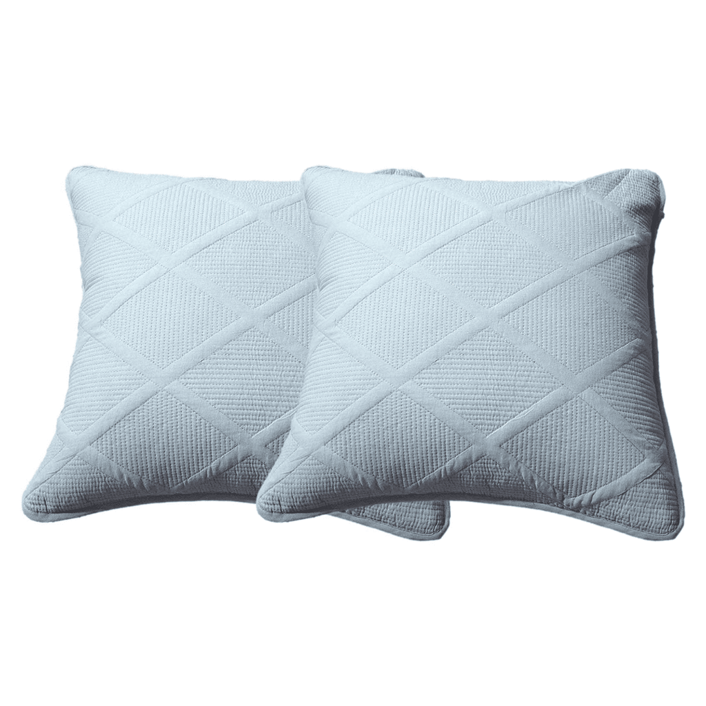 Tache Cotton Seafoam Blue Soothing Pastel Diamond Cushion Covers / Euro Sham (JHW-856)