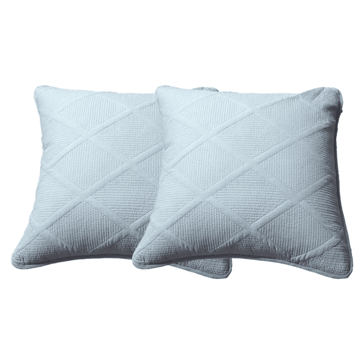 Tache Cotton Seafoam Blue Soothing Pastel Diamond Cushion Covers / Euro Sham (JHW-856)