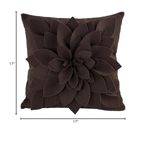 Fennco Styles Sara's Garden Petal Decorative Throw Pillow. 17 Inch Square.