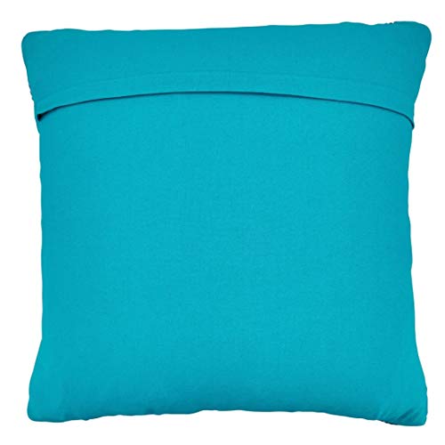 Fennco Styles Striped Chindi Decorative Cotton Filled Throw Pillow - Blue Textured Cushion for Home, Couch, Living Room and Office Décor