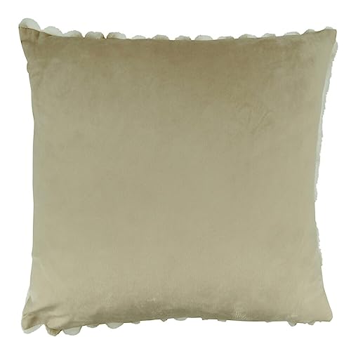 Fennco Styles Striped Faux Fur Decorative Filled Throw Pillow 18" W x 18" L – Black Plush Cushion for Couch, Bedroom, Living Room and Office Décor