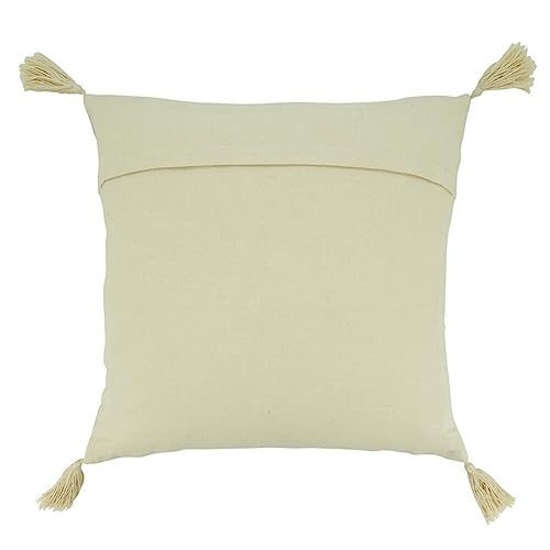 Fennco Styles Whipstitch Banded Cotton Decorative Throw Pillow 20" W x 20" L - Black & Natural Modern Textured Cushion for Home, Couch, Bedroom, Living Room and Office Décor