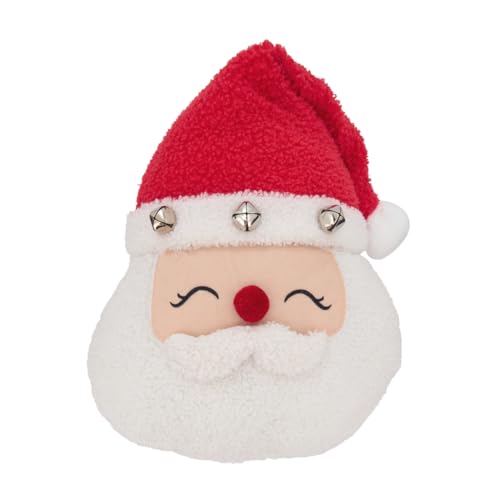 Fennco Styles Santa Claus Design Holiday Throw Pillow 11" W x 13" L - Multicolored Plush Pillow for Christmas, Couch, Bedroom, Living Room and Office Décor