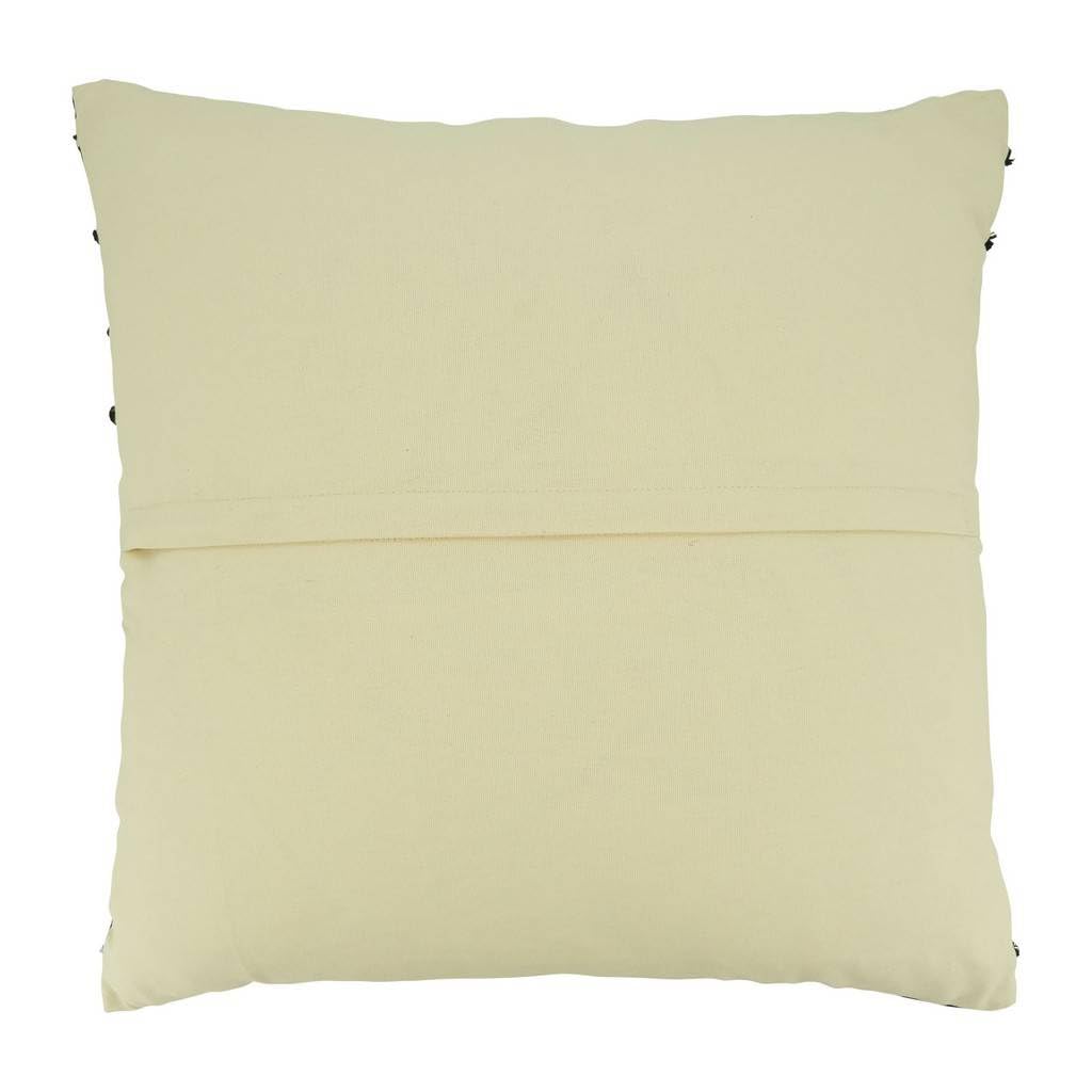 Fennco Styles Striped Design Cotton Blend Decorative Throw Pillow Cover 20" W x 20" L - Black Textured Cushion Case for Home, Couch, Bedroom, Living Room and Office Décor