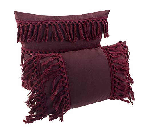 Fennco Styles Stylish Fringe Tassels Decorative Cotton Throw Pillow