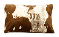 Fennco Styles Rustic Faux Fur Cowhide 14" W x 22" L Decorative Throw Pillow Case – Brown Fur Pillow Case for Couch, Bedroom and Living Room Décor