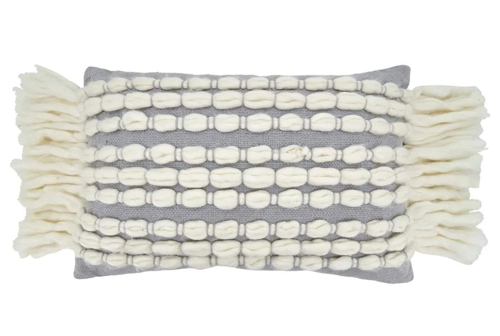 Fennco Styles Tasseled Design Pure Cotton Decorative Throw Pillow – 16" W x 23" L Rectangular Cushion for Couch, Sofa, Bedroom, Office and Living Room Décor