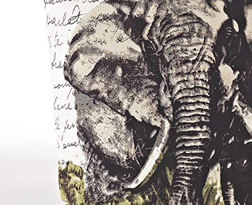 Fennco Styles Safari Collection Country Elephant 100% Pure Cotton 18 x 18 Inch Throw Pillow with Case & Insert – Natural Decorative Pillow for Couch, Bedroom and Living Room Décor