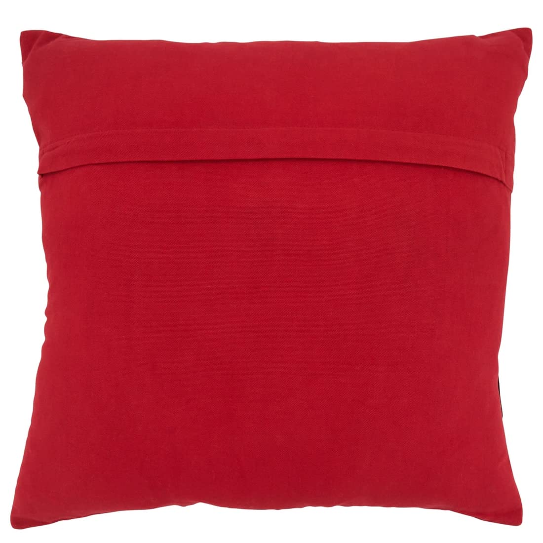 Fennco Styles Santa Belt Design Decorative Throw Pillow 18" W x 18" L – Red Festive Cushion for Christmas, Holiday, Couch, Sofa, Bedroom, Office and Living Room Décor