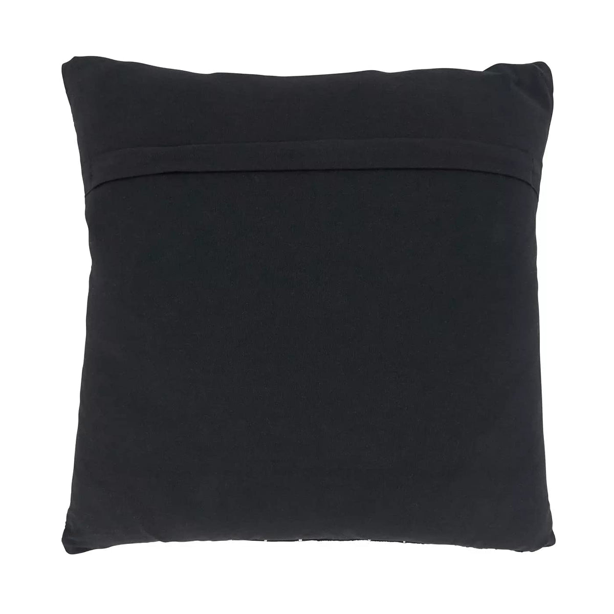 Fennco Styles Stitched Patchwork Cotton Decorative Throw Pillow 18" W x 18" L - Black Square Cushion for Home, Couch, Office, Bedroom and Living Room Décor