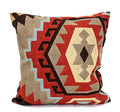 Fennco Styles Stylish Embroidered Tribal Kilim Canvas Cotton Throw Pillow 18" Square