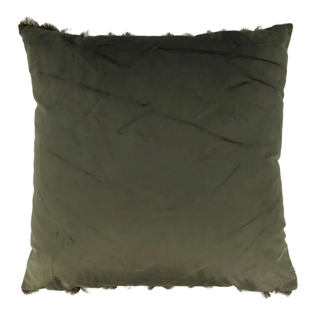 Fennco Styles Striped Faux Fur Decorative Filled Throw Pillow 18" W x 18" L – Black Plush Cushion for Couch, Bedroom, Living Room and Office Décor