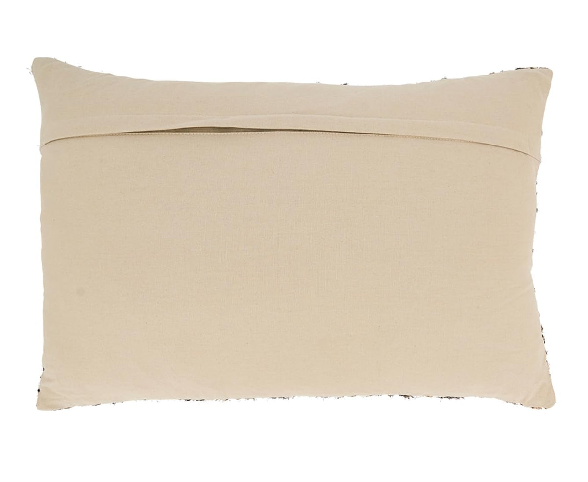 Fennco Styles Striped Design 100% Cotton Decorative Throw Pillow Cover 16" W x 24" L - Natural Woven Textured Cushion Case for Home, Couch, Bedroom, Living Room and Office Décor