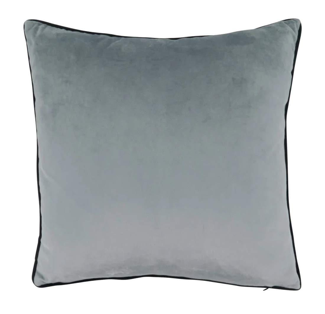 Fennco Styles Texture Color Blocked Two-Tone Velvet Decorative Throw Pillow 18 x 18 Inch - Black Accent Pillow for Home, Couch, Living Room and Office Décor