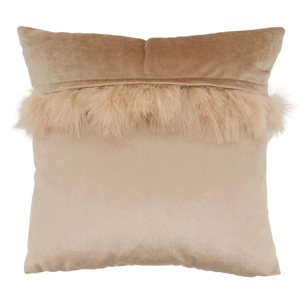Fennco Styles Velvet with Faux Fur Design Decorative Throw Pillow - White Cushion Case for Couch, Home Décor, Bedroom Décor and Christmas, Housewarming Gift