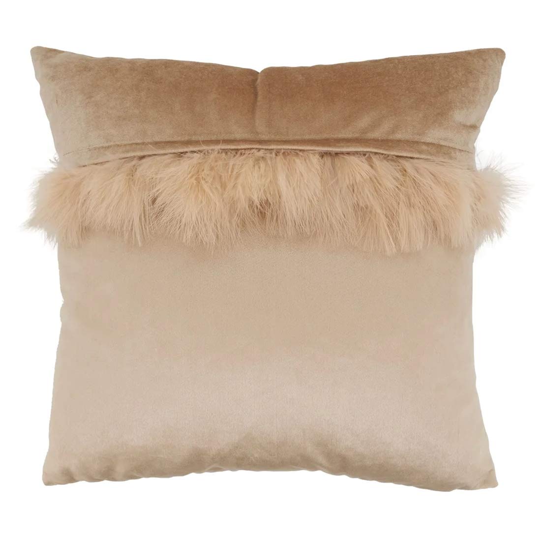 Fennco Styles Velvet with Faux Fur Design Decorative Throw Pillow - White Cushion Case for Couch, Home Décor, Bedroom Décor and Christmas, Housewarming Gift