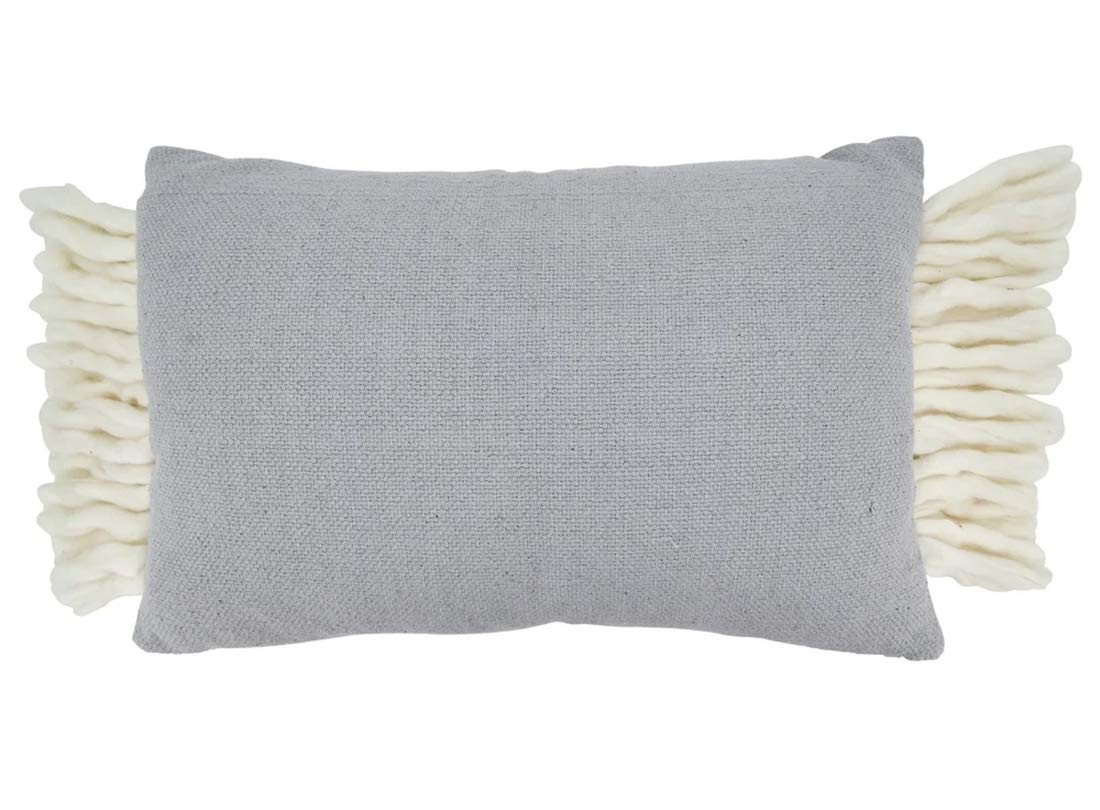Fennco Styles Tasseled Design Pure Cotton Decorative Throw Pillow – 16" W x 23" L Rectangular Cushion for Couch, Sofa, Bedroom, Office and Living Room Décor