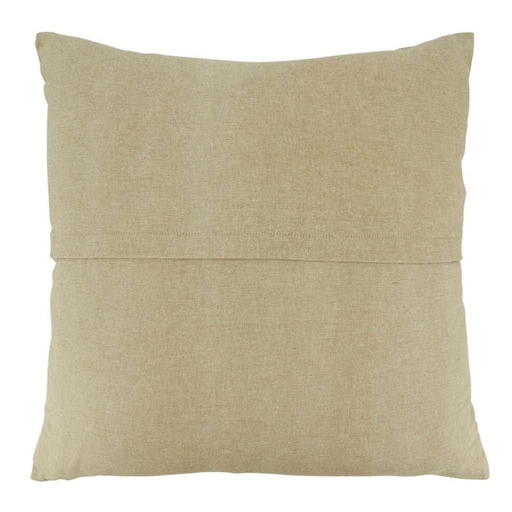 Fennco Styles Striped Tufted Design Cotton Decorative Throw Pillow 20" W x 20" L - Black & Natural Woven Cushion for Home, Couch, Bedroom, Living Room and Office Décor