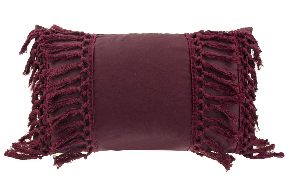 Fennco Styles Stylish Fringe Tassels Decorative Cotton Throw Pillow