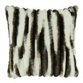 Fennco Styles Striped Faux Fur Decorative Filled Throw Pillow 18" W x 18" L – Black Plush Cushion for Couch, Bedroom, Living Room and Office Décor
