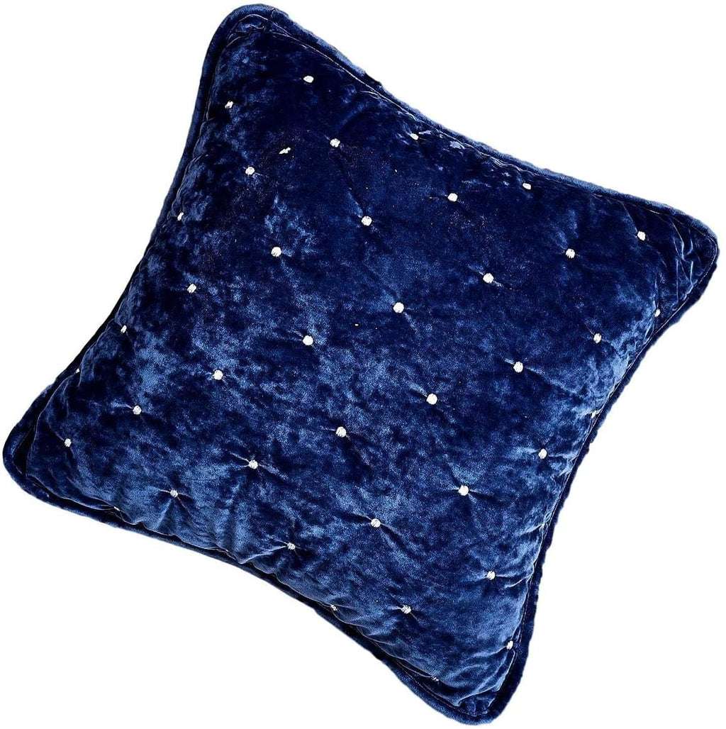 Tache Velvet Dreams Dark Blue Plush Diamond Tufted Cushion Covers / Euro Sham (JHW-853DB)