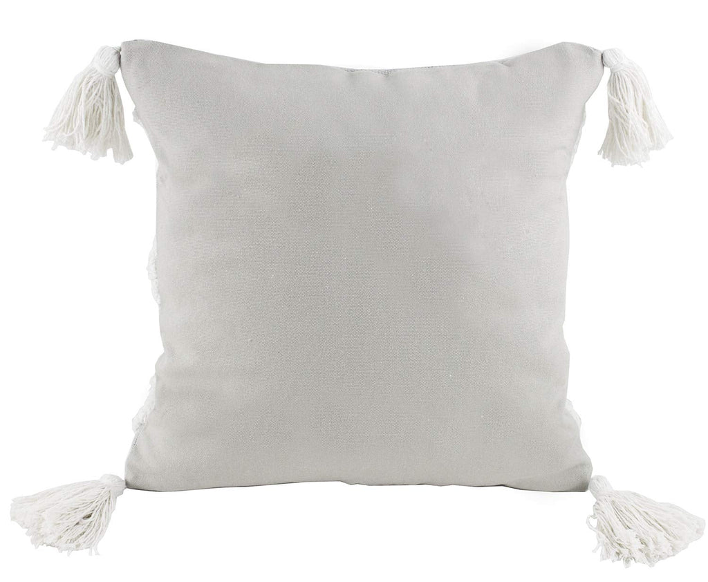 Fennco Styles Woven Applique Indoor Throw Pillow - Square 17 x 17 Inch Decorative Throw Pillow - Cozy Accent Pillow for Couch, Bedroom and Living Room Décor