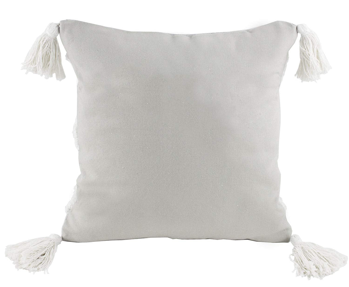 Fennco Styles Woven Applique Indoor Throw Pillow - Square 17 x 17 Inch Decorative Throw Pillow - Cozy Accent Pillow for Couch, Bedroom and Living Room Décor