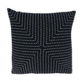 Fennco Styles Stitched Patchwork Cotton Decorative Throw Pillow 18" W x 18" L - Black Square Cushion for Home, Couch, Office, Bedroom and Living Room Décor