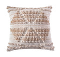 Fennco Styles Woven Tassel Striped Decorative Throw Pillow 18" W x 18" L - Textured Boho Cushion for Home, Couch, Living Room, Bedroom and Office Décor