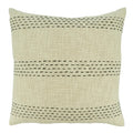 Fennco Styles Stitch Line Cotton Decorative Throw Pillow Cover 20" W x 20" L - Natural Stripe Woven Cushion Case for Home, Couch, Living Room, Bedroom, Office and Holiday Décor