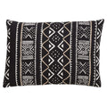 Fennco Styles Tribal Mud Cloth 100% Cotton Decorative Throw Pillow Cover 14 x 20 Inch - Black Geometric Pillow Case for Couch, Living Room and Bedroom Décor