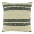 Fennco Styles Striped Tufted Design Cotton Decorative Throw Pillow 20" W x 20" L - Black & Natural Woven Cushion for Home, Couch, Bedroom, Living Room and Office Décor
