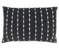 Fennco Styles Textured Woven Striped Throw Pillow 16" W x 24" L - Black Cushion for Home, Couch, Bedroom, Living Room and Office Décor