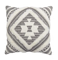 Fennco Styles Southwest Diamond Tufted Boho Decorative Throw Pillow Cover 20" W x 20" L - Black Block Print Woven Square Cushion Case for Home, Couch, Living Room, Bedroom, Office and Holiday Décor