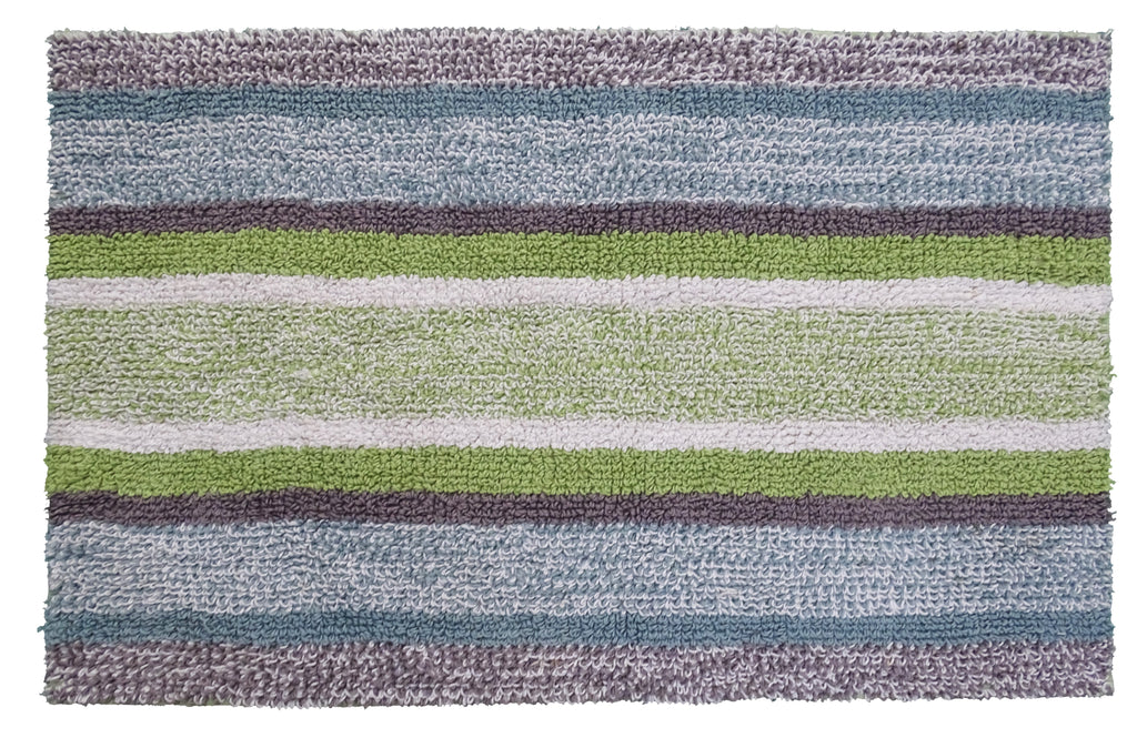 Vibhsa Multi Color Striped Bath Rug | 20"x32" 100% Cotton, Machine Washable