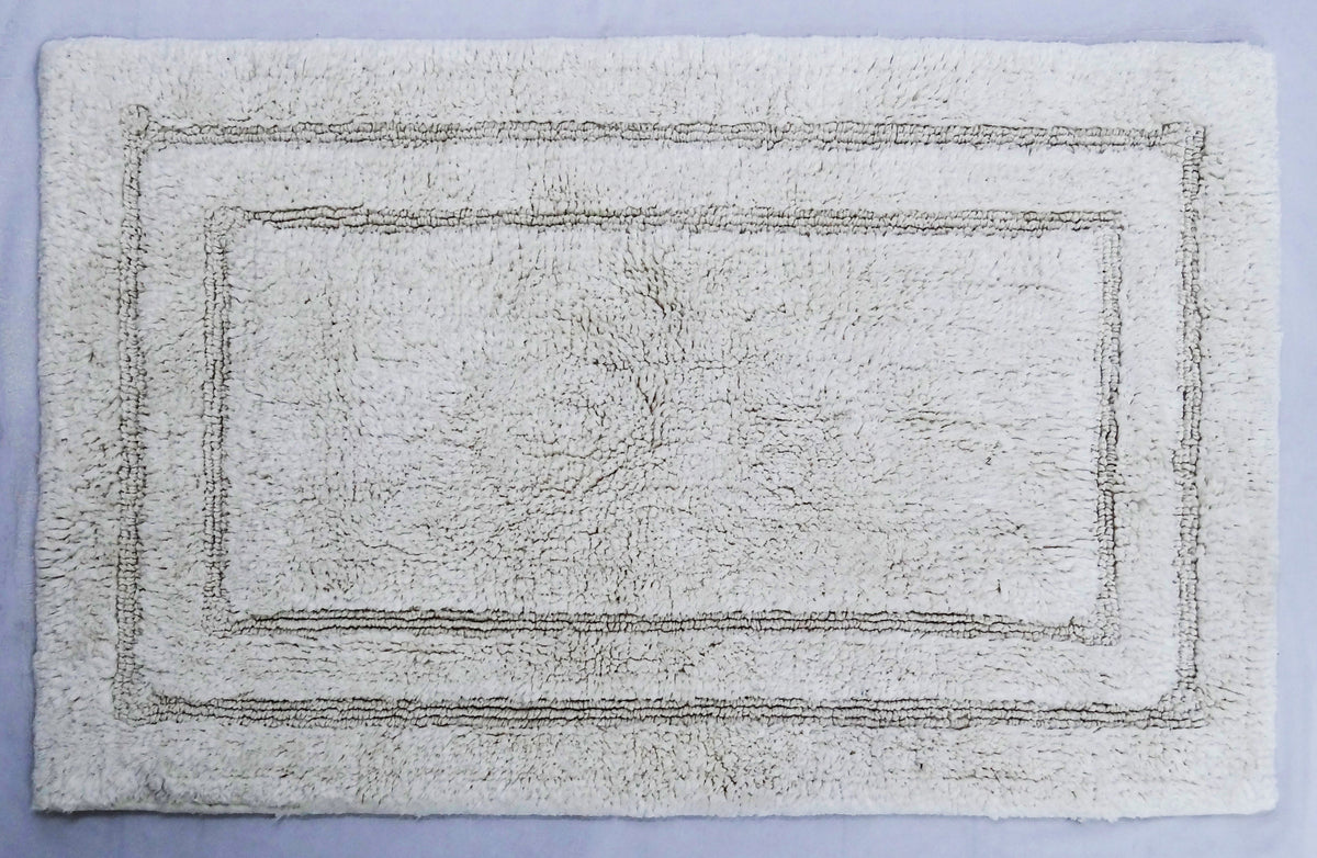 Vibhsa Ivory Color Plain Bath Rug 20" x 32"