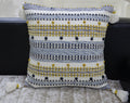 Designer Striped Pillow with Mini Poms and Tassels 20"x20"