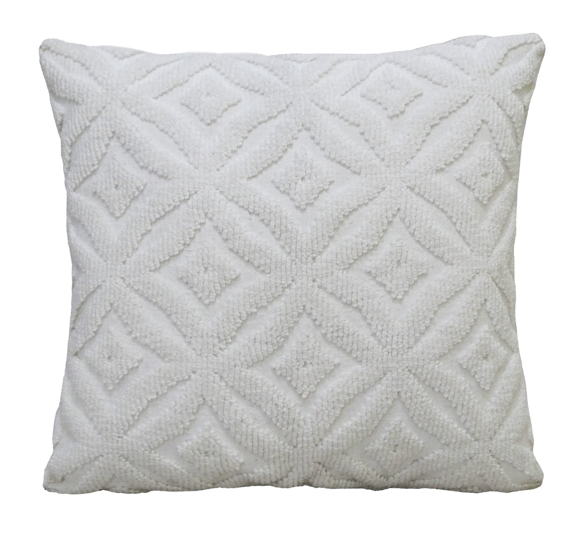 Vibhsa White Indoor Outdoor Ogee Decorative Pillow 18"x18"