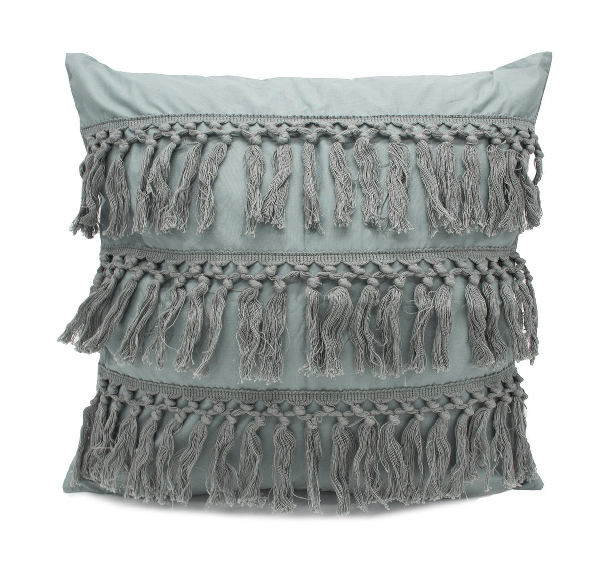 Fennco Styles Stylish Fringe Tassels Decorative Cotton Throw Pillow