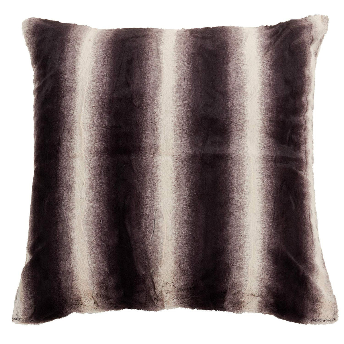 Fennco Styles Wilma Collection Country Faux Rabbit Fur Palette 28 x 28 Inch Throw Pillow with Case & Insert – Black Euro Pillow for Couch, Bedroom and Living Room Décor