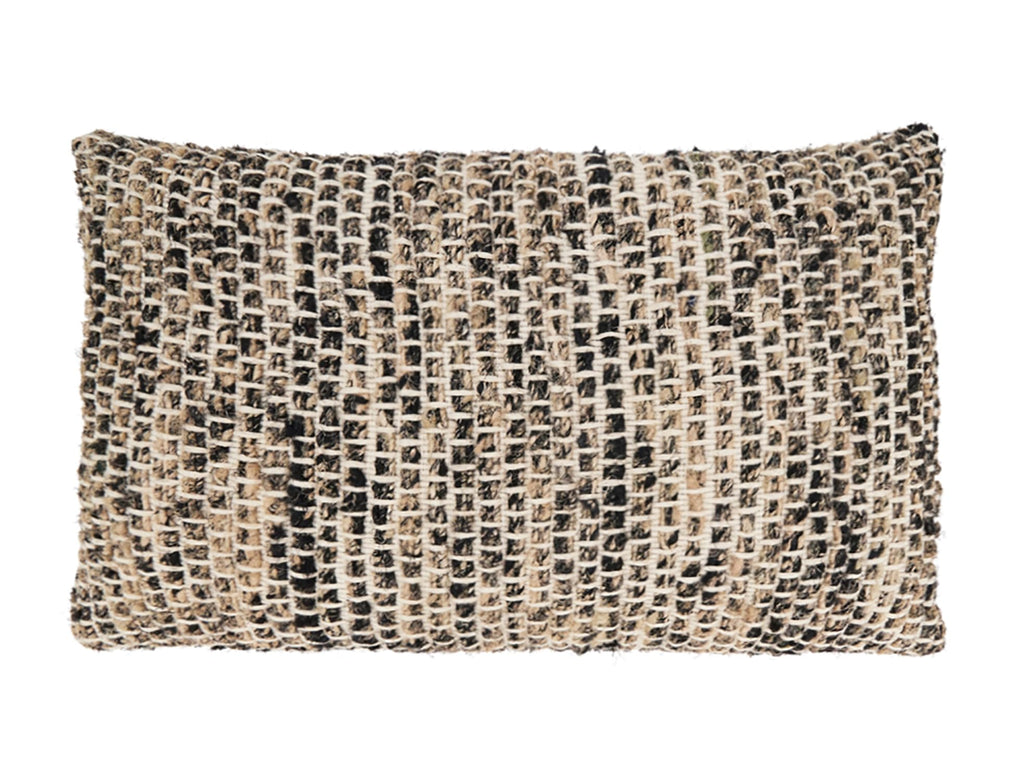 Fennco Styles Striped Design 100% Cotton Decorative Throw Pillow Cover 16" W x 24" L - Natural Woven Textured Cushion Case for Home, Couch, Bedroom, Living Room and Office Décor