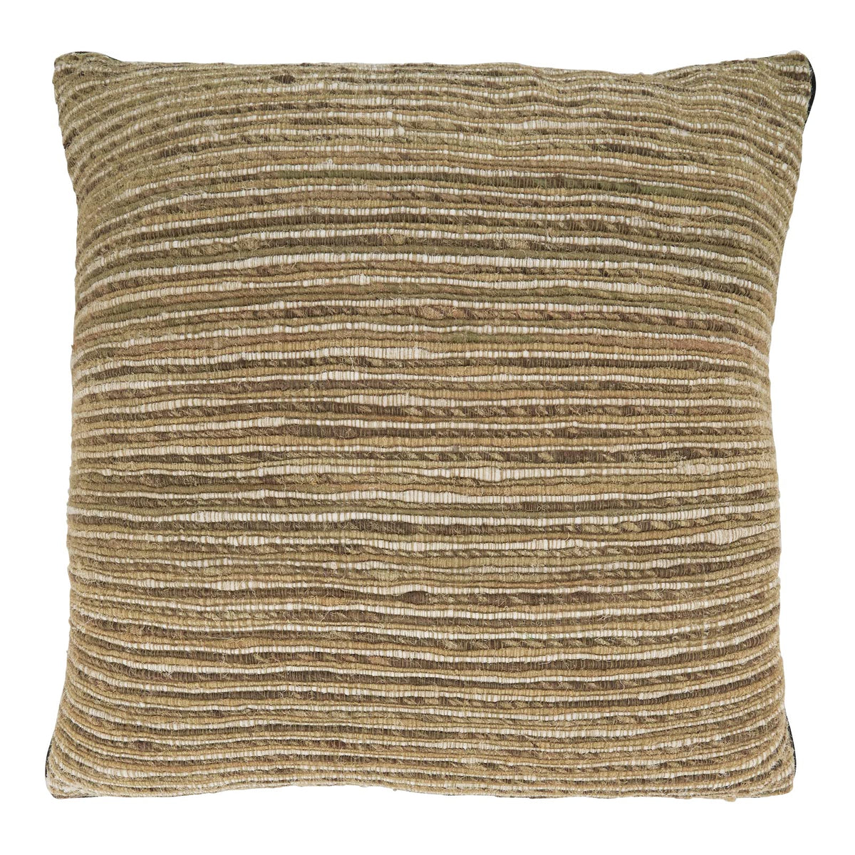 Fennco Styles Woven Chindi Striped Decorative Throw Pillow 20" W x 20" L – Brown Accent Pillow for Couch, Bedroom and Living Room Décor