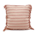 Fennco Styles Stitch Line Woven Fringe Cotton Decorative Throw Pillow 20" W x 20" L - White Cushion for Couch, Bedroom, Living Room and Office Décor