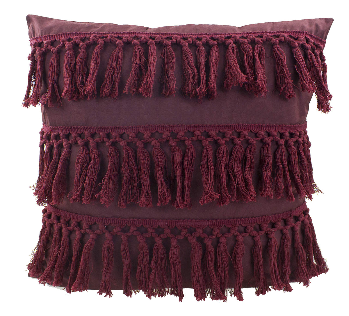 Fennco Styles Stylish Fringe Tassels Decorative Cotton Throw Pillow