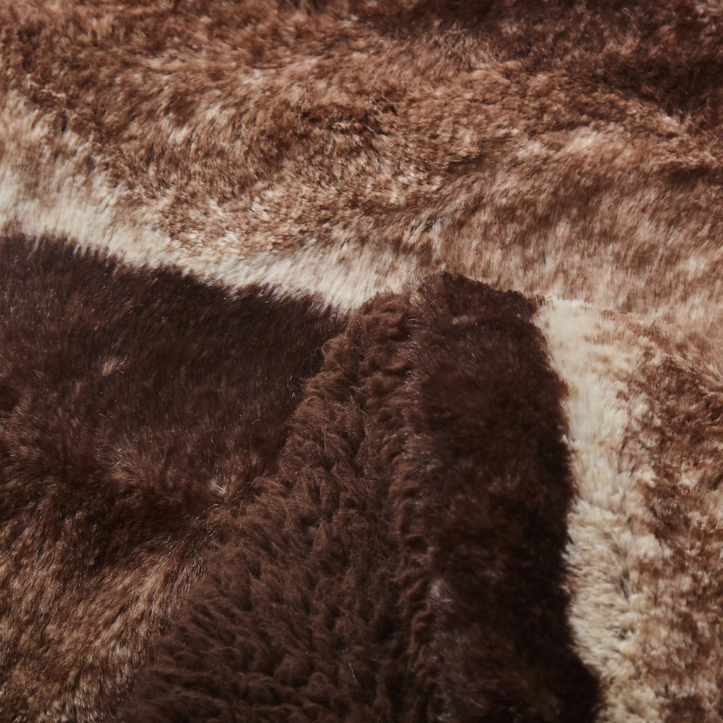 Tache Golden Brown Faux Fur Sherpa Throw Blanket (DY01)