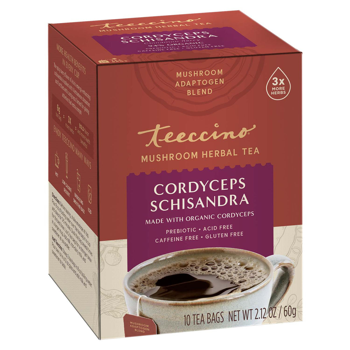 Cordyceps Schisandra Cinnamon Berry Mushroom Herbal Tea